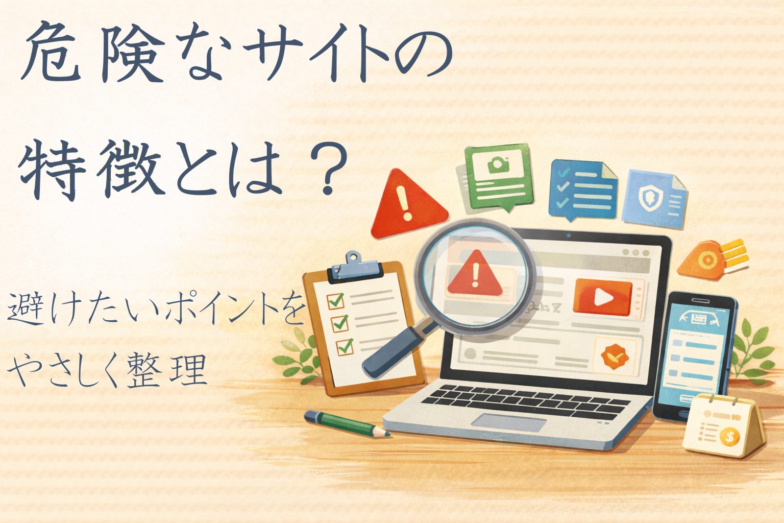 危険なアダルトサイトの特徴を見分けるイメージのアイキャッチ画像｜避けたいポイントを初心者向けに整理する記事